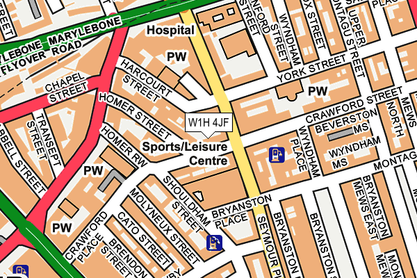 W1H 4JF map - OS OpenMap – Local (Ordnance Survey)