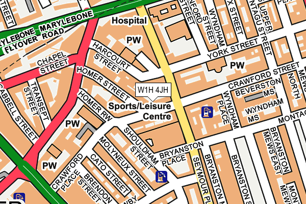 W1H 4JH map - OS OpenMap – Local (Ordnance Survey)