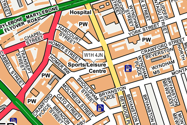 W1H 4JN map - OS OpenMap – Local (Ordnance Survey)