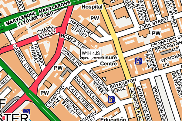W1H 4JS map - OS OpenMap – Local (Ordnance Survey)