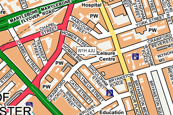 W1H 4JU map - OS OpenMap – Local (Ordnance Survey)