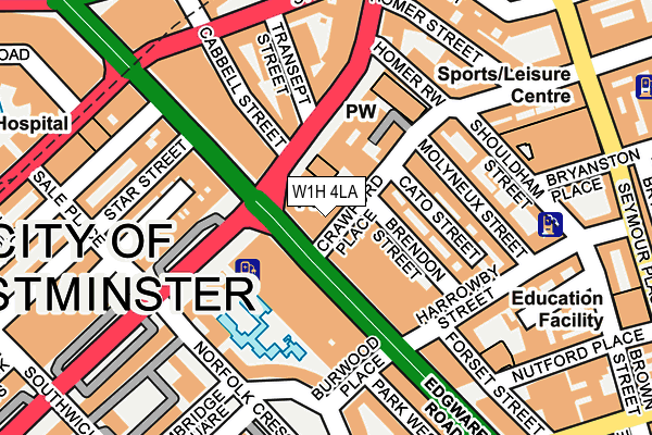 W1H 4LA map - OS OpenMap – Local (Ordnance Survey)