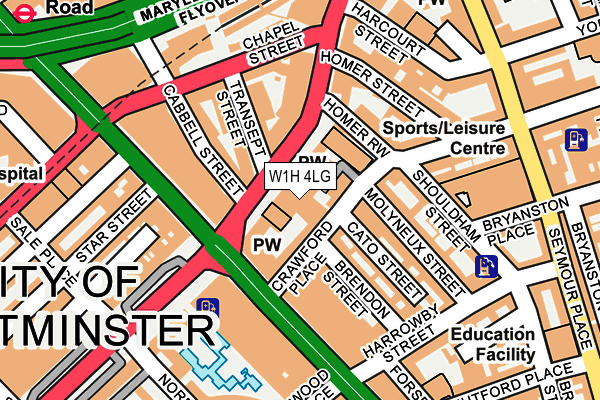 W1H 4LG map - OS OpenMap – Local (Ordnance Survey)