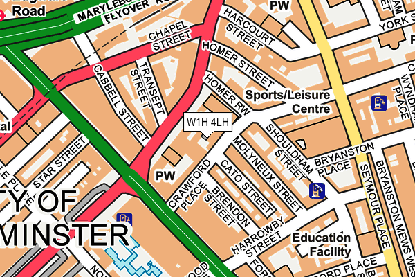 W1H 4LH map - OS OpenMap – Local (Ordnance Survey)