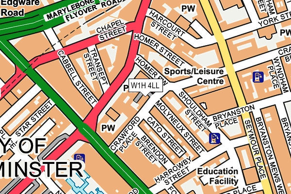 W1H 4LL map - OS OpenMap – Local (Ordnance Survey)