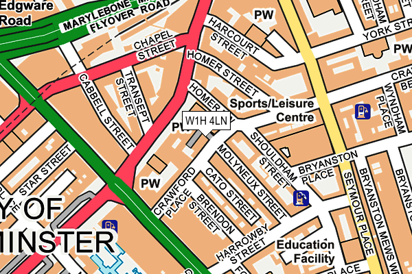 W1H 4LN map - OS OpenMap – Local (Ordnance Survey)