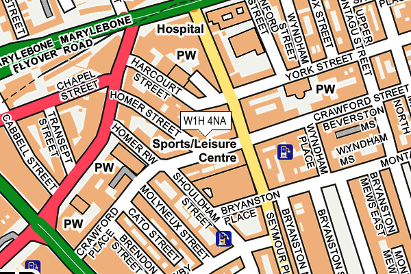 W1H 4NA map - OS OpenMap – Local (Ordnance Survey)