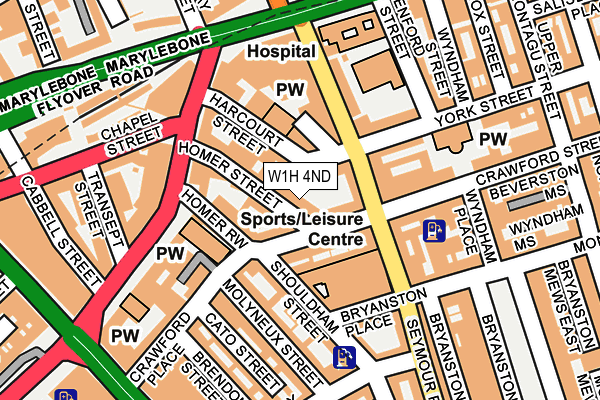 W1H 4ND map - OS OpenMap – Local (Ordnance Survey)