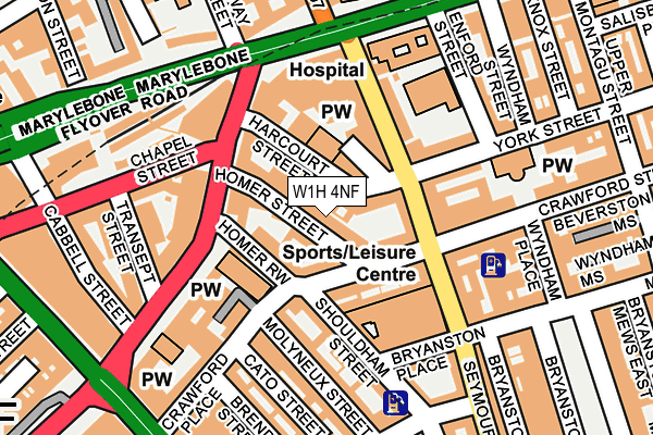 W1H 4NF map - OS OpenMap – Local (Ordnance Survey)