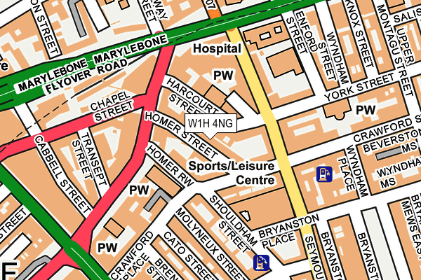 W1H 4NG map - OS OpenMap – Local (Ordnance Survey)