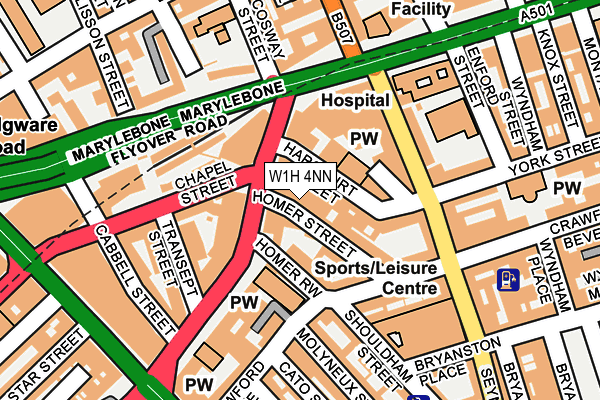 W1H 4NN map - OS OpenMap – Local (Ordnance Survey)