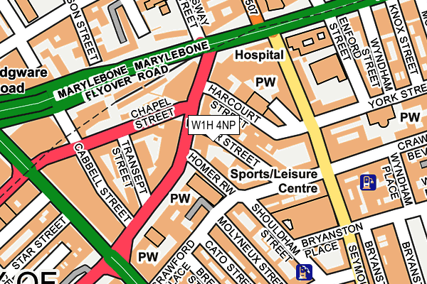 W1H 4NP map - OS OpenMap – Local (Ordnance Survey)