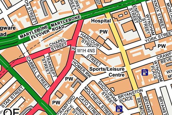 W1H 4NS map - OS OpenMap – Local (Ordnance Survey)