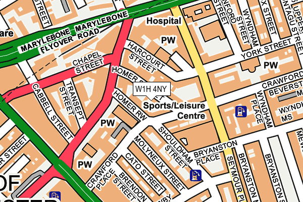 W1H 4NY map - OS OpenMap – Local (Ordnance Survey)