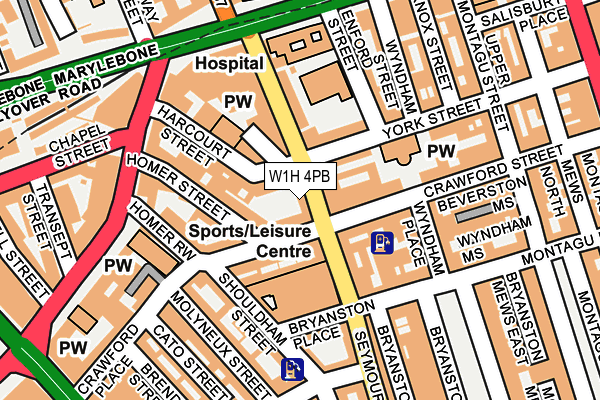 W1H 4PB map - OS OpenMap – Local (Ordnance Survey)