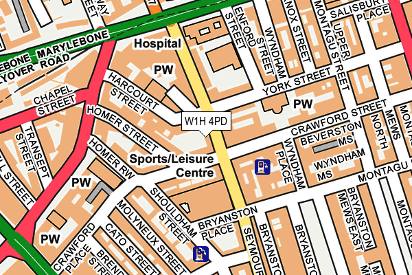 W1H 4PD map - OS OpenMap – Local (Ordnance Survey)