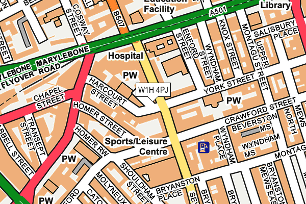 W1H 4PJ map - OS OpenMap – Local (Ordnance Survey)