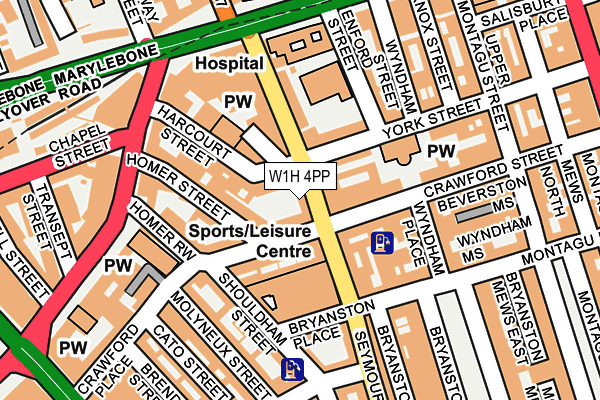 W1H 4PP map - OS OpenMap – Local (Ordnance Survey)