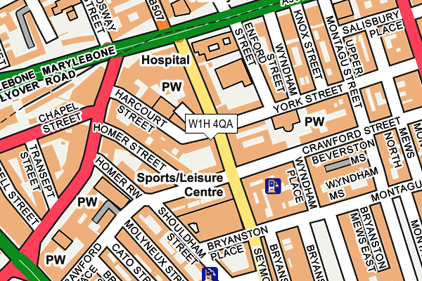 W1H 4QA map - OS OpenMap – Local (Ordnance Survey)