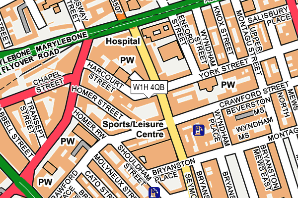W1H 4QB map - OS OpenMap – Local (Ordnance Survey)