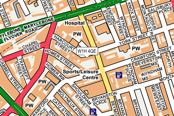 W1H 4QE map - OS OpenMap – Local (Ordnance Survey)