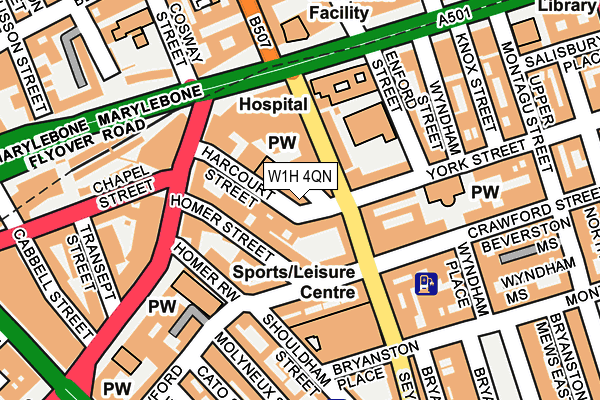 W1H 4QN map - OS OpenMap – Local (Ordnance Survey)