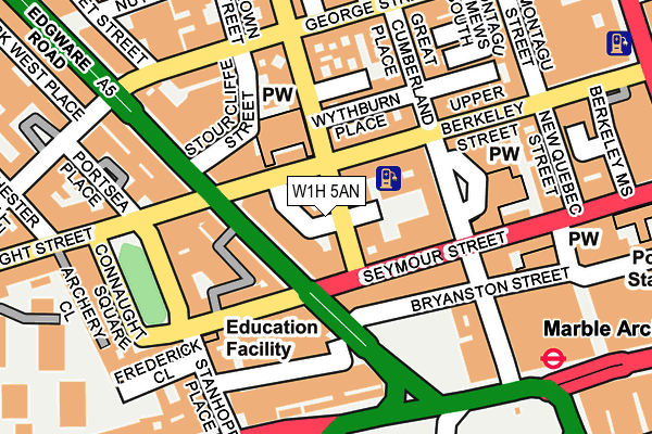 W1H 5AN map - OS OpenMap – Local (Ordnance Survey)