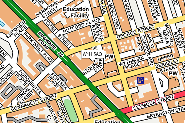 W1H 5AQ map - OS OpenMap – Local (Ordnance Survey)
