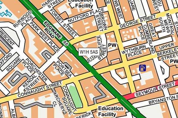 W1H 5AS map - OS OpenMap – Local (Ordnance Survey)