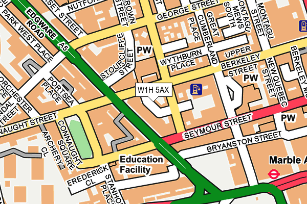 W1H 5AX map - OS OpenMap – Local (Ordnance Survey)