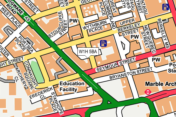 W1H 5BA map - OS OpenMap – Local (Ordnance Survey)