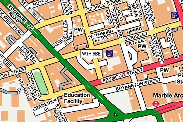 W1H 5BE map - OS OpenMap – Local (Ordnance Survey)