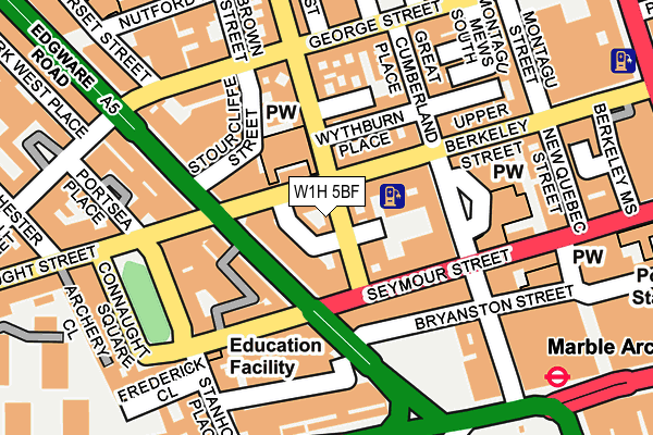 W1H 5BF map - OS OpenMap – Local (Ordnance Survey)