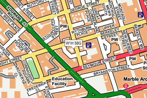 W1H 5BG map - OS OpenMap – Local (Ordnance Survey)