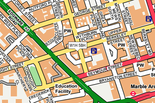 W1H 5BH map - OS OpenMap – Local (Ordnance Survey)