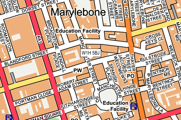 W1H 5BJ map - OS OpenMap – Local (Ordnance Survey)