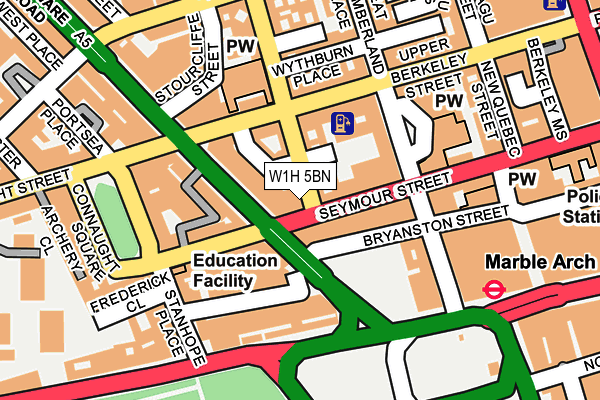 W1H 5BN map - OS OpenMap – Local (Ordnance Survey)