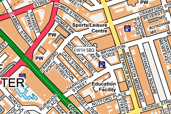 W1H 5BQ map - OS OpenMap – Local (Ordnance Survey)