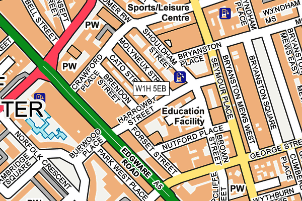 W1H 5EB map - OS OpenMap – Local (Ordnance Survey)