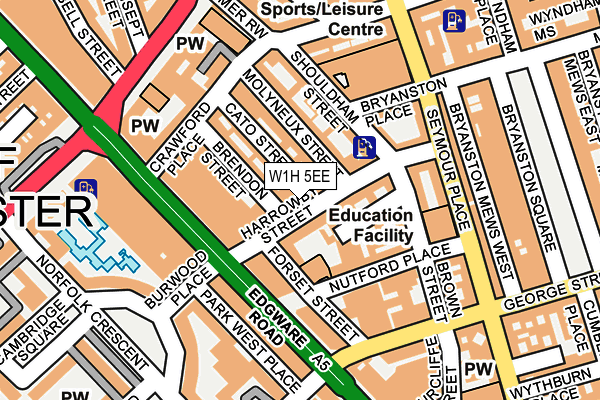 W1H 5EE map - OS OpenMap – Local (Ordnance Survey)