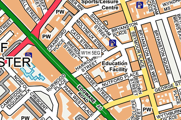 W1H 5EG map - OS OpenMap – Local (Ordnance Survey)