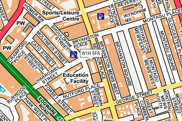 W1H 5FA map - OS OpenMap – Local (Ordnance Survey)