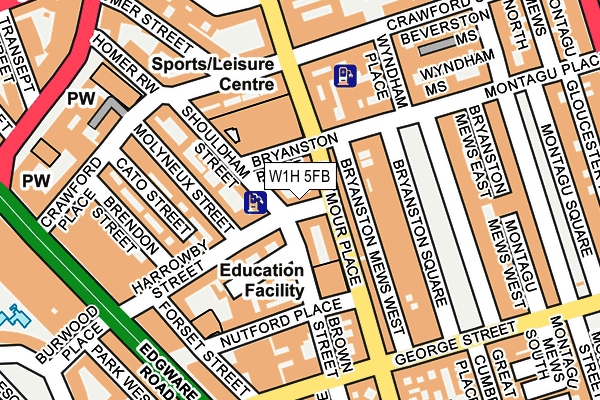W1H 5FB map - OS OpenMap – Local (Ordnance Survey)