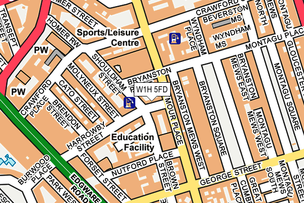 W1H 5FD map - OS OpenMap – Local (Ordnance Survey)