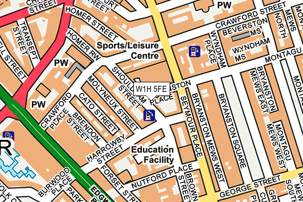 W1H 5FE map - OS OpenMap – Local (Ordnance Survey)