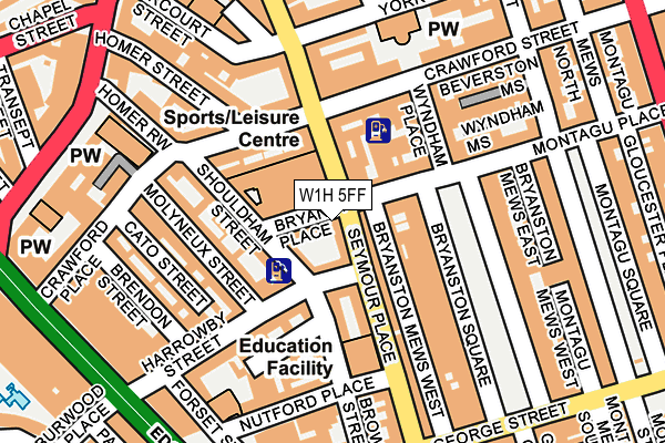 W1H 5FF map - OS OpenMap – Local (Ordnance Survey)