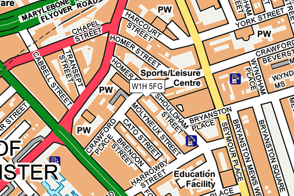 W1H 5FG map - OS OpenMap – Local (Ordnance Survey)