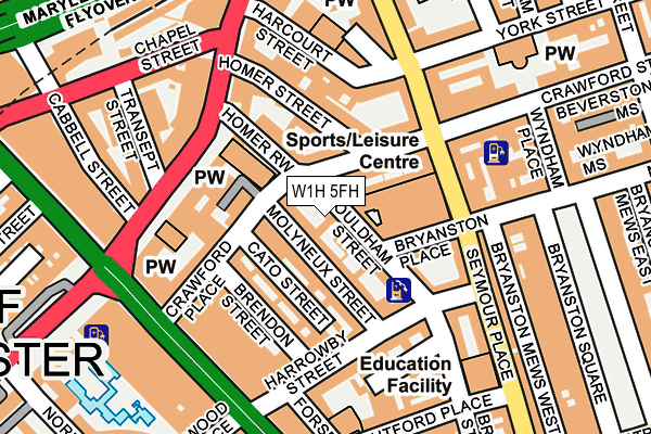 W1H 5FH map - OS OpenMap – Local (Ordnance Survey)