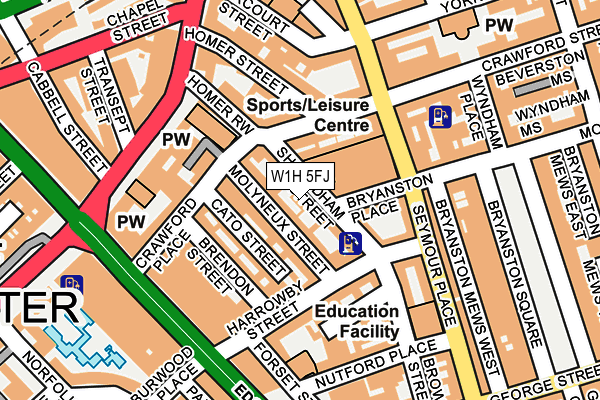 W1H 5FJ map - OS OpenMap – Local (Ordnance Survey)