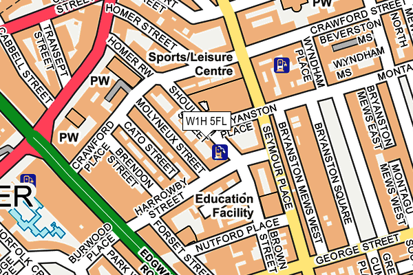 W1H 5FL map - OS OpenMap – Local (Ordnance Survey)